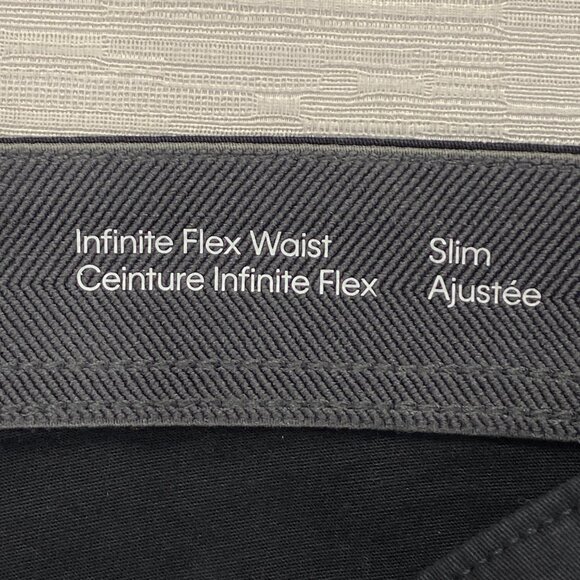 Calvin Klein Chino Pants Mens 36 x 32 Black Slim Fit Straight Flex Waist Cotton - Picture 6 of 13